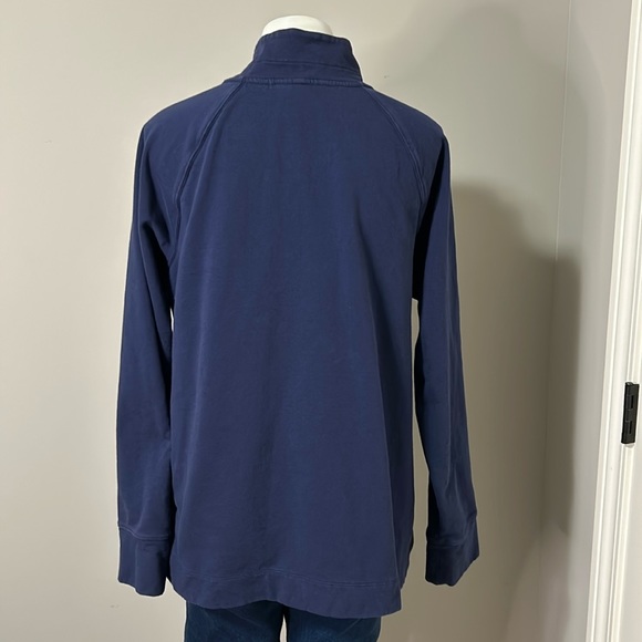 LILLY PULITZER Skipper Solid Popover Navy Blue Sweatshirt Bamboo Zipper Sz XL - Picture 3 of 15